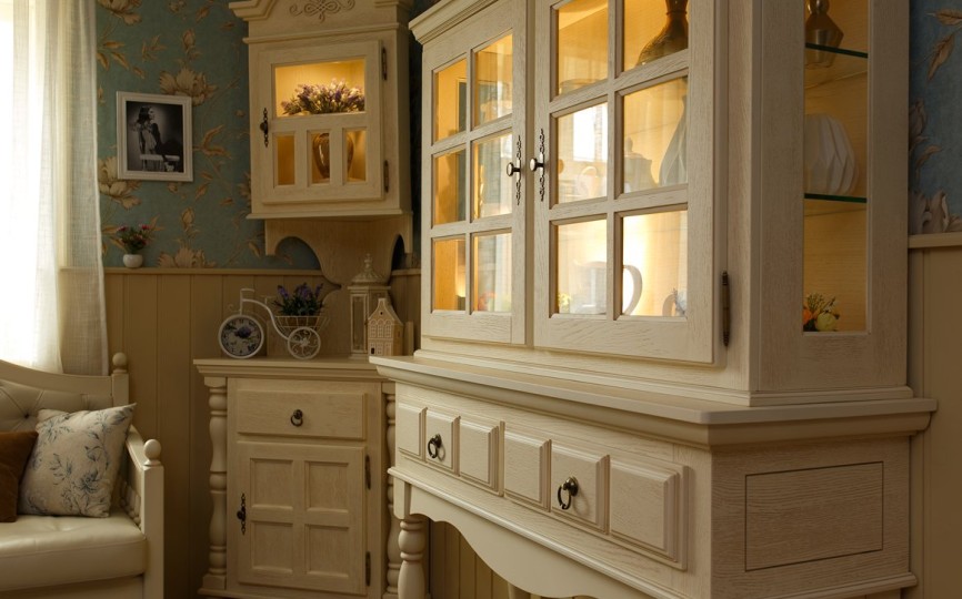 Буфет однодверный угловой Валенсия 2-28 на круглых ножках