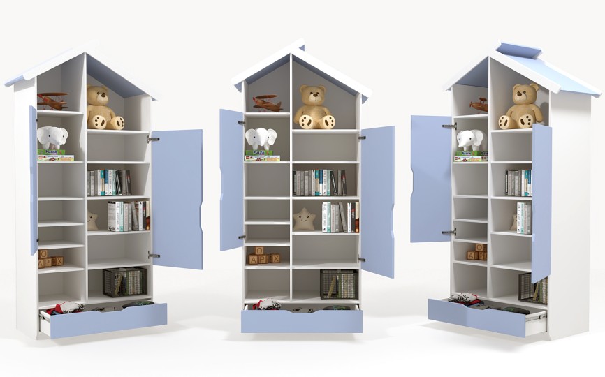 Шкаф 2х дверный высокий из серии Домик Белый Шкаф 2х дверный высокий из серии Домик Белый