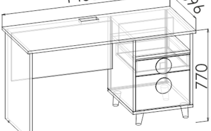 Стол прямой с ящиками "Fun-Box" универсальный