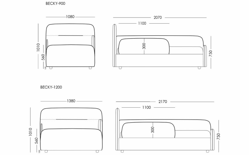 Мягкая кровать BECKY Мягкая кровать BECKY