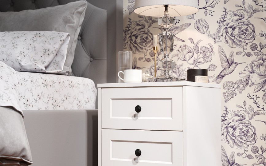 Тумба прикроватная Вильям ВМ-14 белый бриллиант/бланж