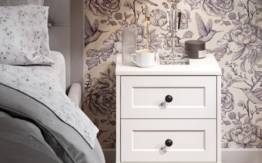 Тумба прикроватная Вильям ВМ-14 белый бриллиант/бланж