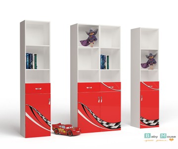 Стеллаж узкий "Formula" красный - левый или правый 