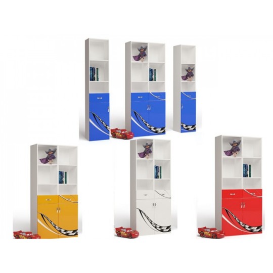 Стеллаж узкий "Formula" красный - левый или правый 