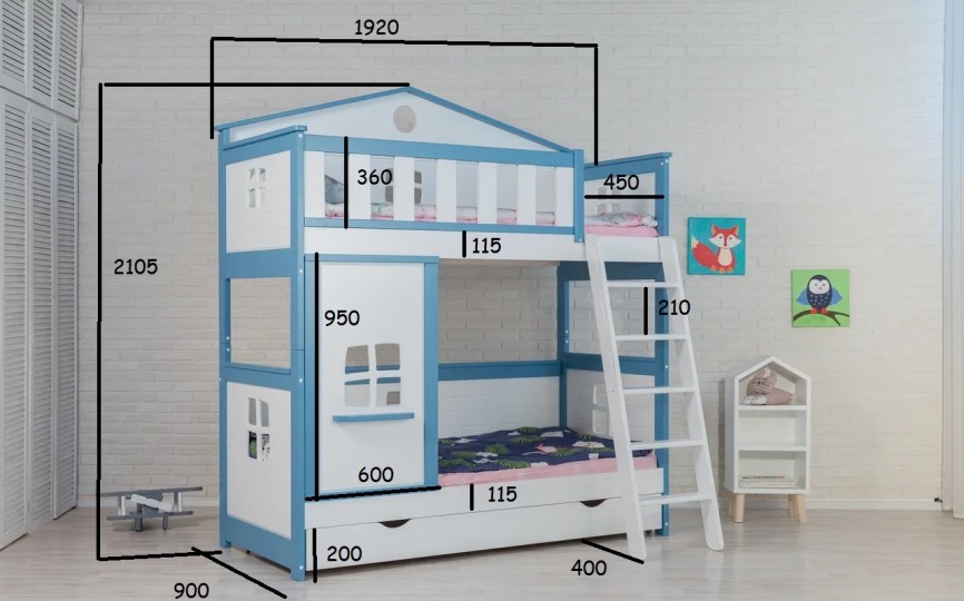 Кровать двухъярусная разборная Хома 12