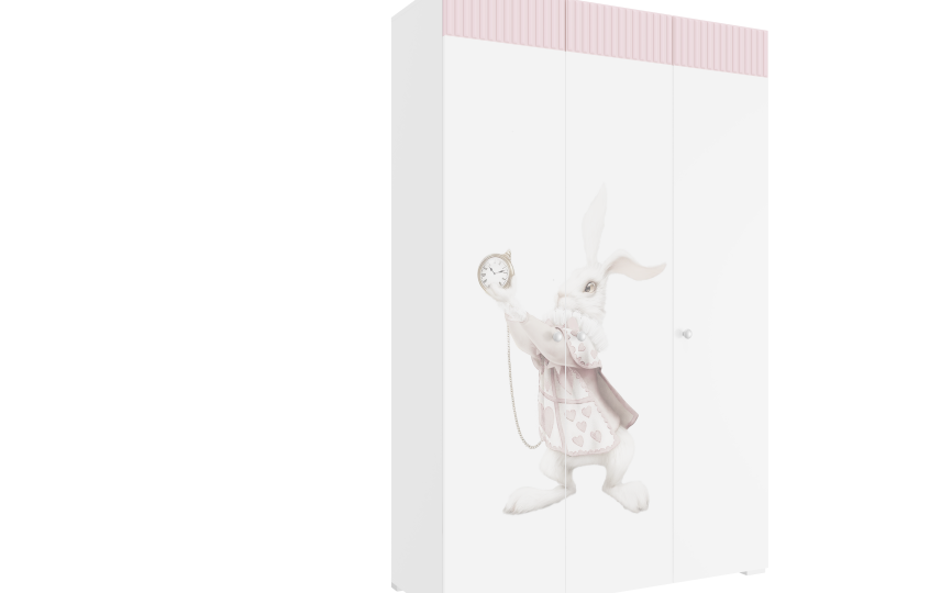 Шкаф трехдверный Алиса, штанга и полки