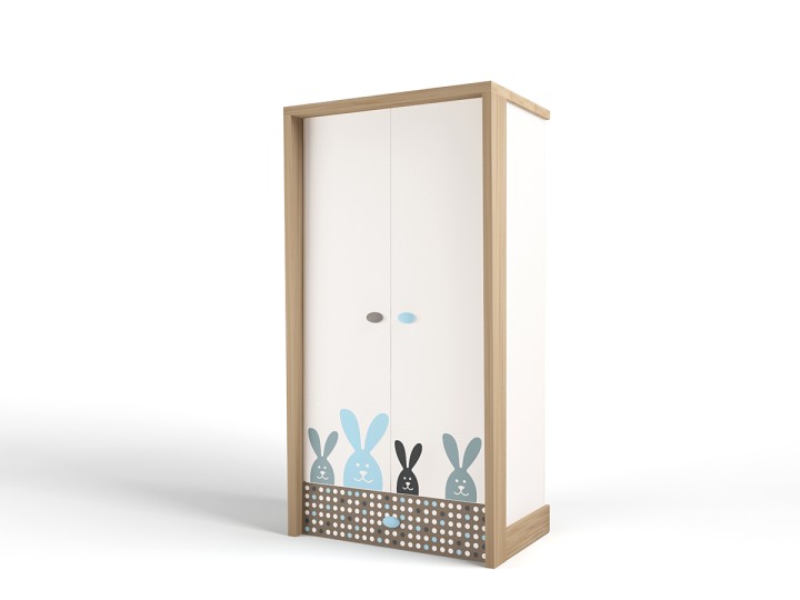 Шкаф 2-х дверный MIX BUNNY голубой Шкаф 2-х дверный MIX BUNNY голубой