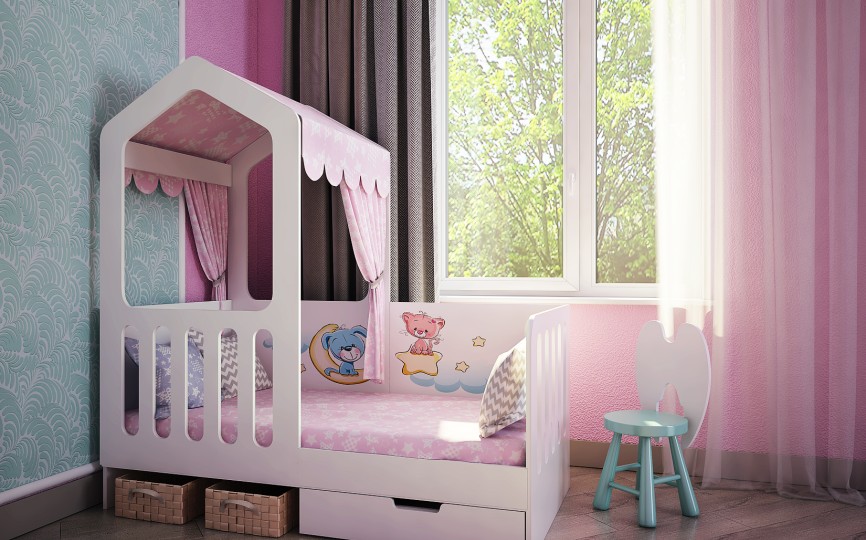 Кровать угловая 160х80 с ящиком (белая) ДС-15/1