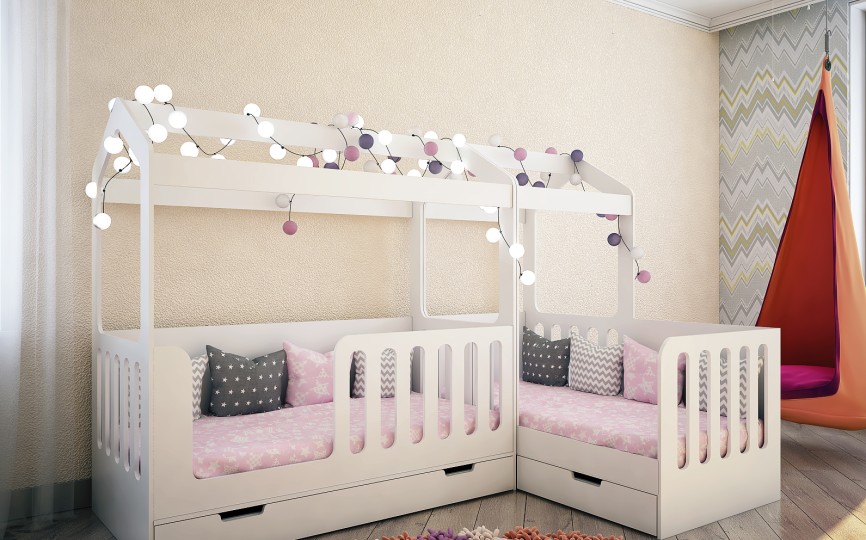 Кровать угловая 160х80 с ящиком (белая) ДС-15/1