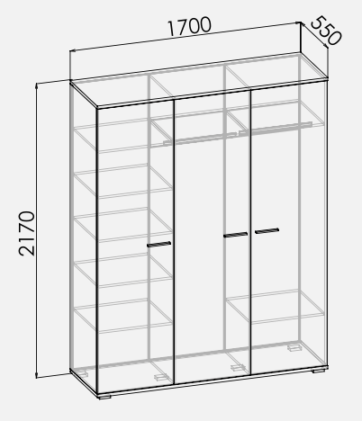 Шкаф 3-х створчатый Сплит Ш3
