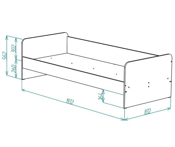 Кровать одноярусная Нордик (190х80) НД-09 Кровать одноярусная Нордик (190х80) НД-09