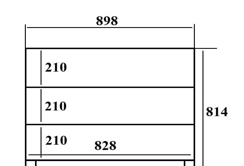 Комод Альпина 2 с тремя ящиками