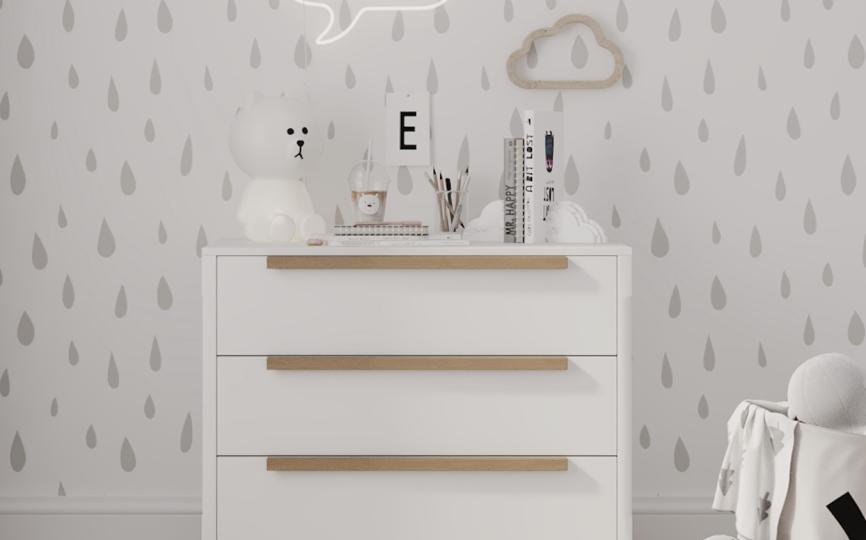 Комод Альпина 2 с тремя ящиками