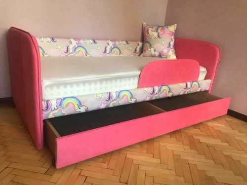 Кроватка с мягкими бортиками "Иви" Единороги