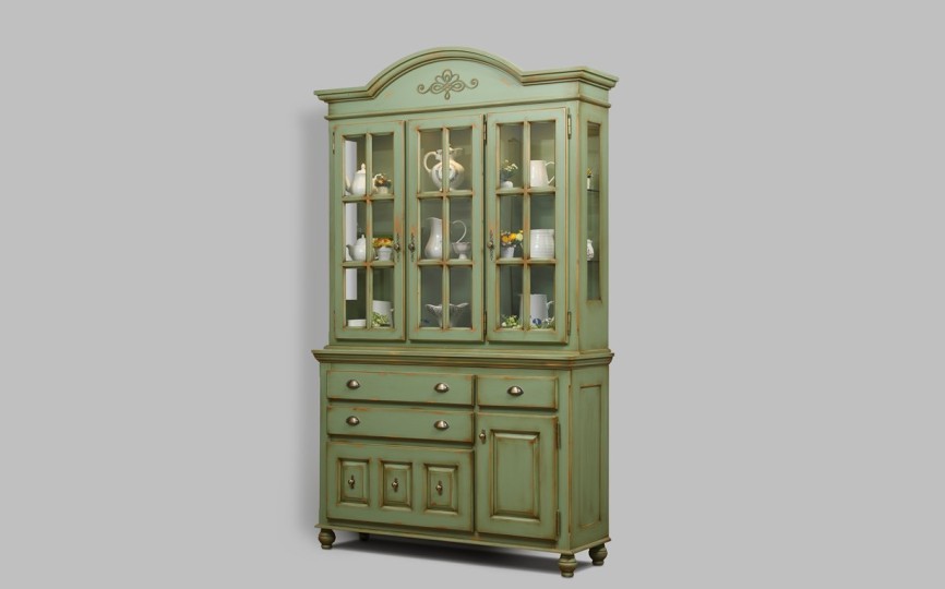 Сервант трехдверный Валенсия 2-33 на круглых ножках