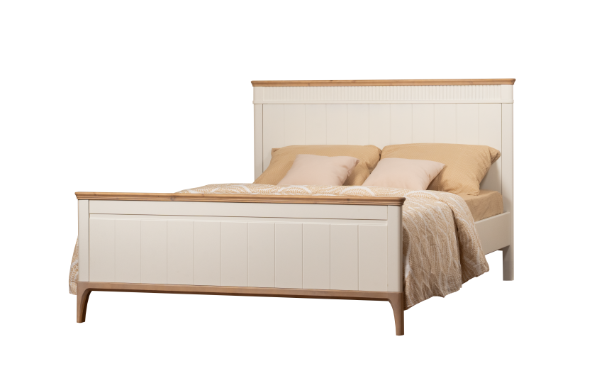 Кровать Грета №14, 17, 18, верх с фрезеровкой, высокое изножье