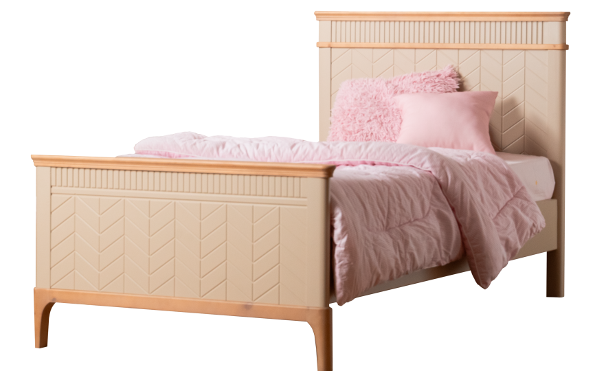 Кровать Грета №14, 17, 18, верх с фрезеровкой, высокое изножье