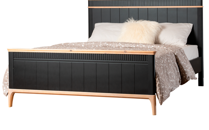 Кровать Грета №14, 17, 18, верх с фрезеровкой, высокое изножье