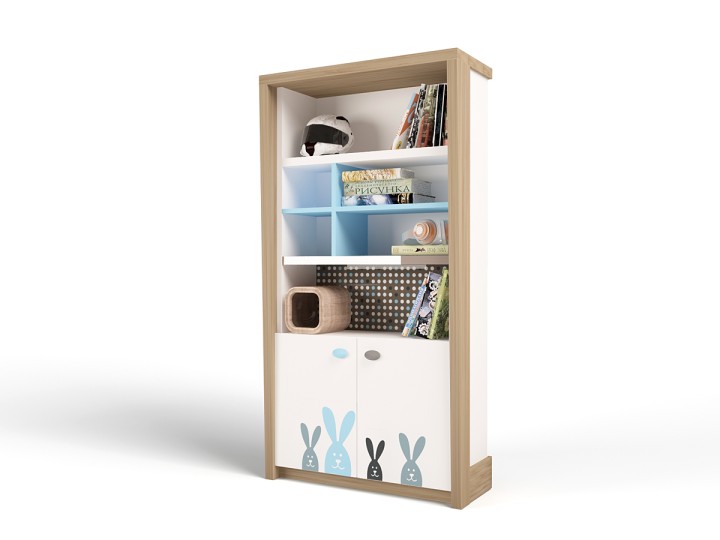 Стеллаж широкий MIX BUNNY голубой