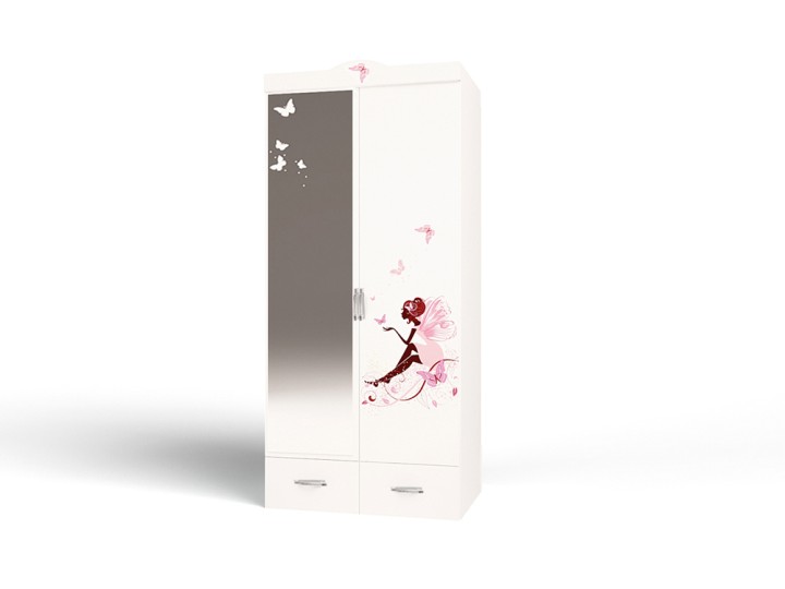 Шкаф 2-х дверный "Фея" без/со стразами Swarovski 