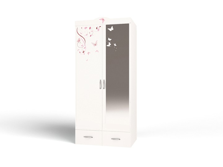 Шкаф 2-х дверный "Фея" без/со стразами Swarovski 