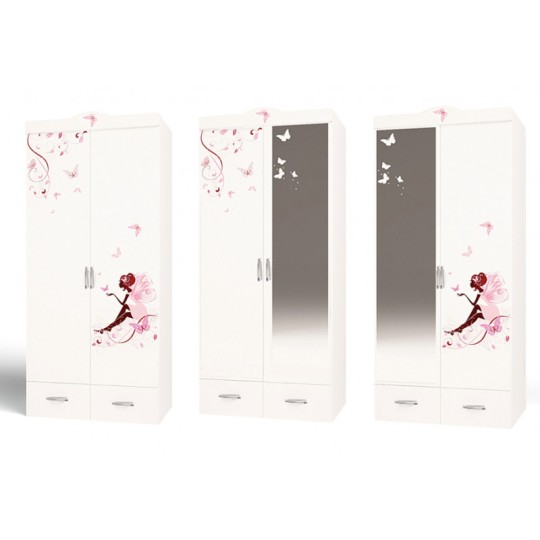 Шкаф 2-х дверный "Фея" без/со стразами Swarovski 