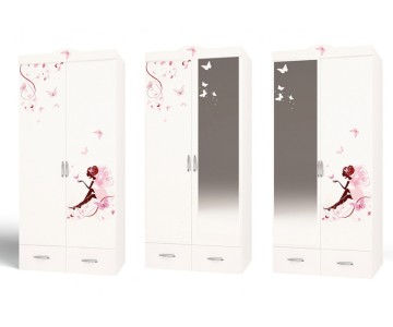 Шкаф 2-х дверный "Фея" без/со стразами Swarovski 