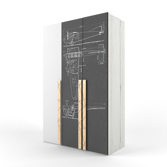 Шкаф 3-х створчатый "Нью Тон Грэй"