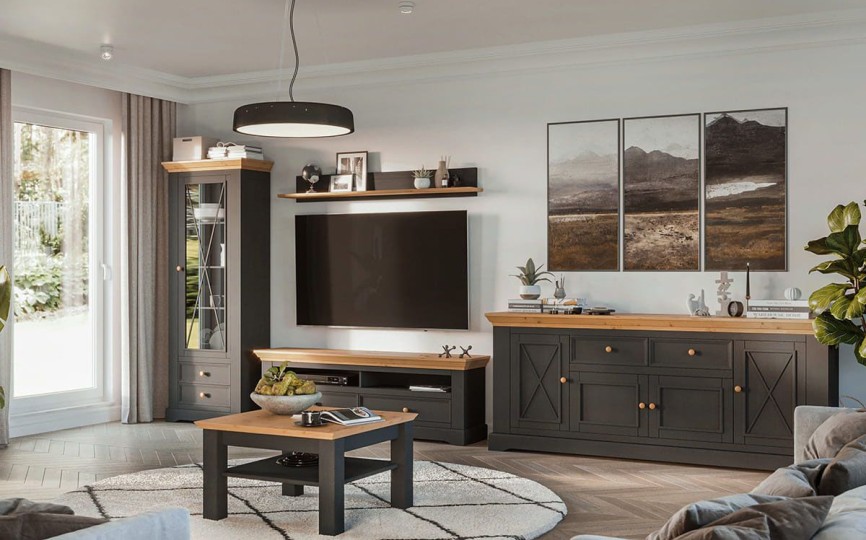 Тумба под ТВ Форест Графит, 2 ящика Тумба под ТВ Форест Графит, 2 ящика