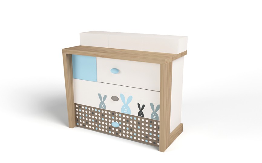 Комод MIX BUNNY голубой