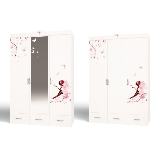 Шкаф 3-х дверный "Фея" без/со стразами Swarovski 