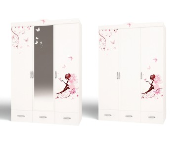 Шкаф 3-х дверный "Фея" без/со стразами Swarovski 