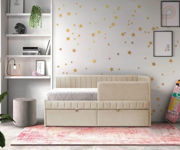 Кровать "София" полоса угловая с ящиком