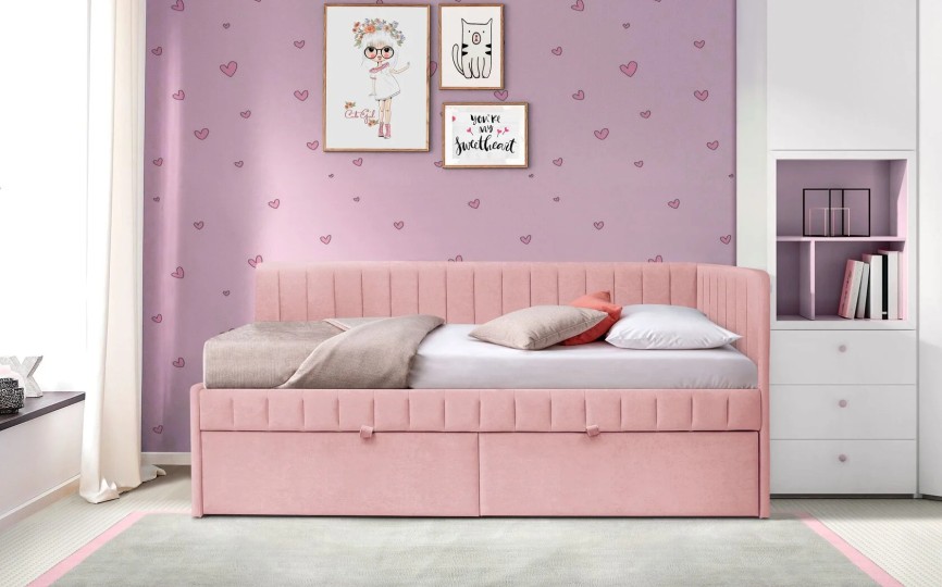 Кровать "София" полоса угловая с ящиком Кровать "София" полоса угловая с ящиком