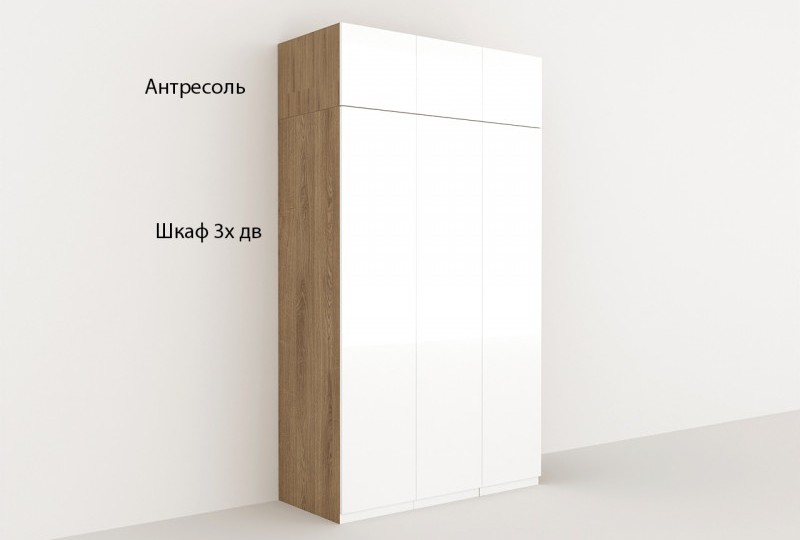 Антресоль к 3-дверному шкафу Crisp