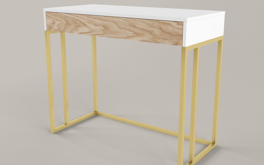 Комплект Столик туалетный  и зеркало Тури Белый