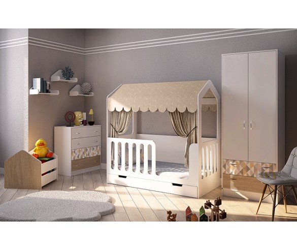 Шкаф 2-х дверный с ящиками Сканди СК-13/3 