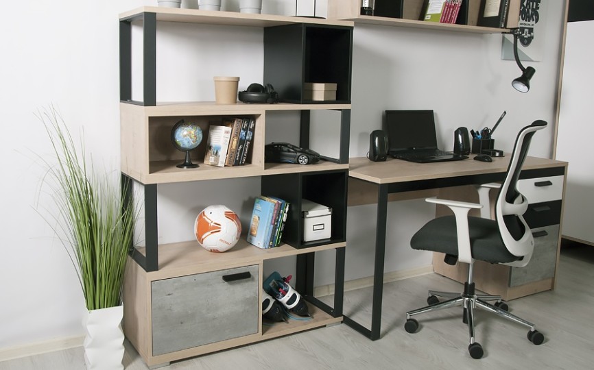 Стол прямой "Либерти Блэк" универсальный