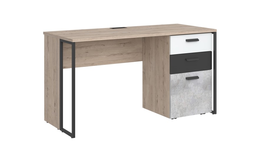 Стол прямой с тумбой"Либерти Блэк" 