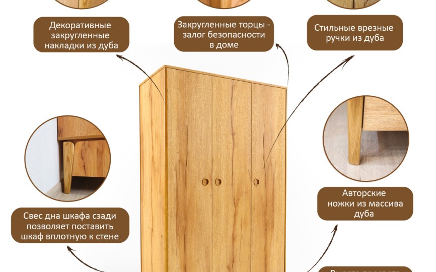 Шкаф 3-х створчатый "Тэль" Шкаф 3-х створчатый "Тэль"