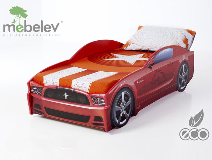 Кровать-машина "Мустанг" красная