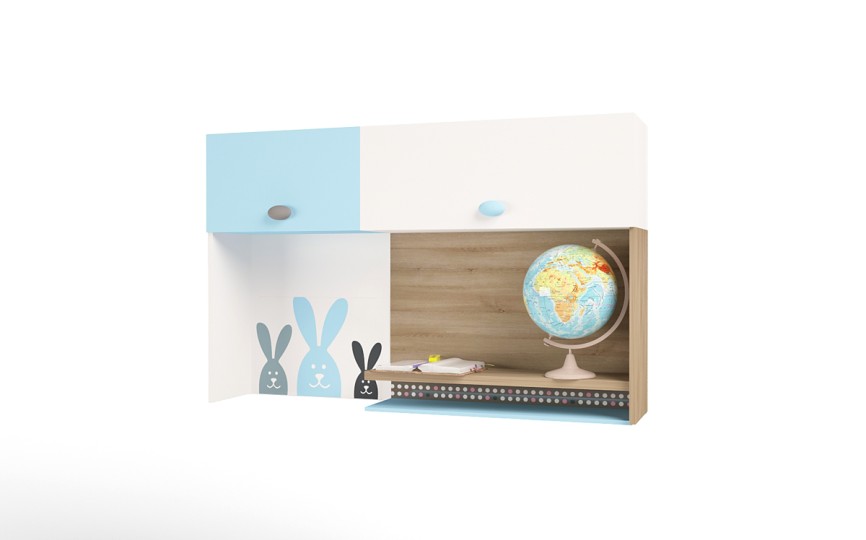 Надстройка на стол/навесная полка MIX BUNNY голубой