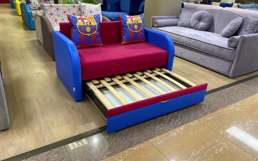 Диван Мультик Barsa синий c фиолетовым 