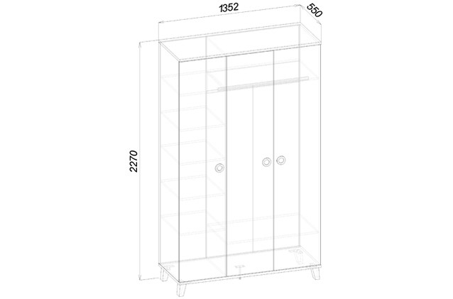 Шкаф 3-х дверный "Смарти"