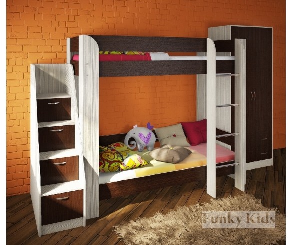 Двухъярусная кровать для мальчиков "Фанки Кидз-20" 