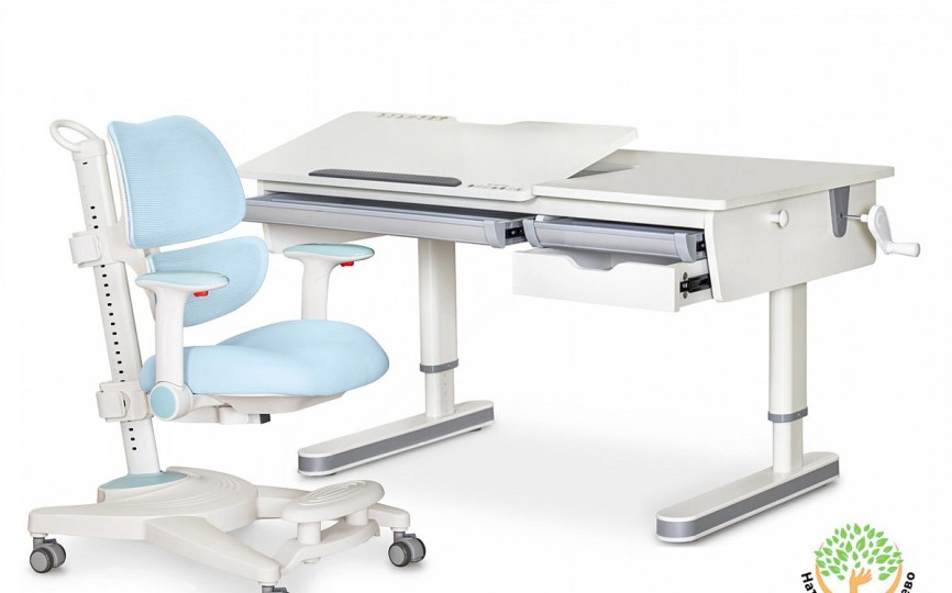 Комплект парта Montreal 2 Lite + кресло Ergokids Space Air (BD-670-2 MC/WG с полкой + Y-609)