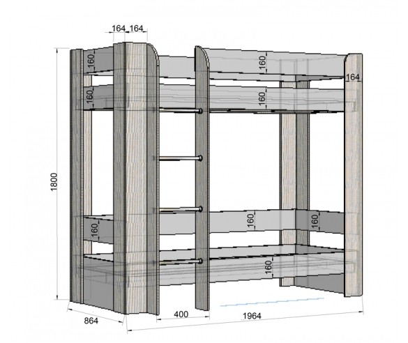 Детская комната "Фанки Кидз-20" комплектация 1
