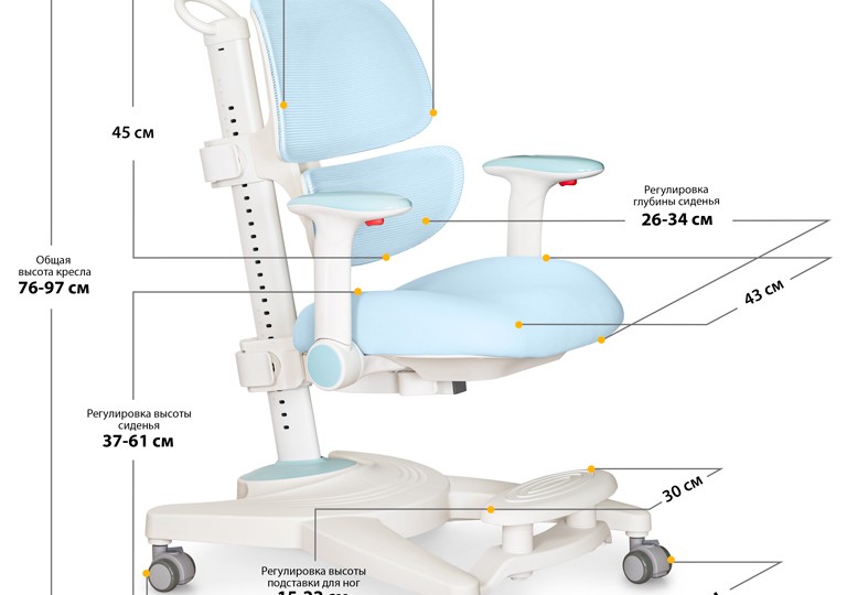 Комплект парта Montreal 2 + кресло Ergokids Space Air (BD-670-2 MC/WG с полкой + Y-609)