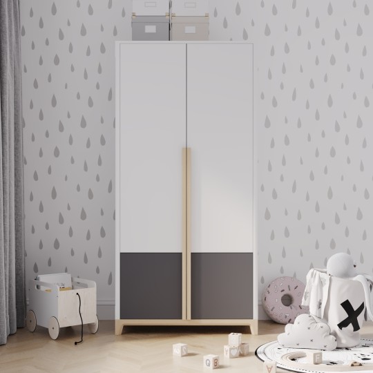 Шкаф 2-х дверный Альпина 8, с серой вставкой Шкаф 2-х дверный Альпина 8, с серой вставкой