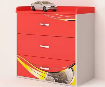 Комод "Champion" красный для мальчика Комод "Champion" красный для мальчика